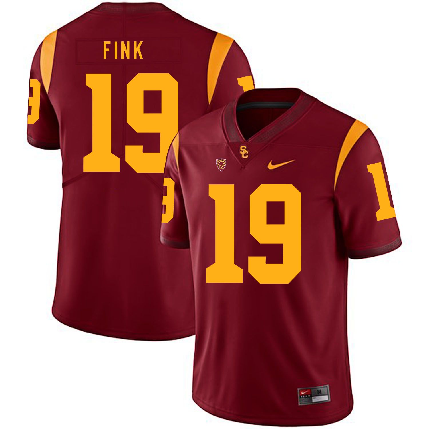 Men USC Trojans 19 Fink Red Customized NCAA Jerseys